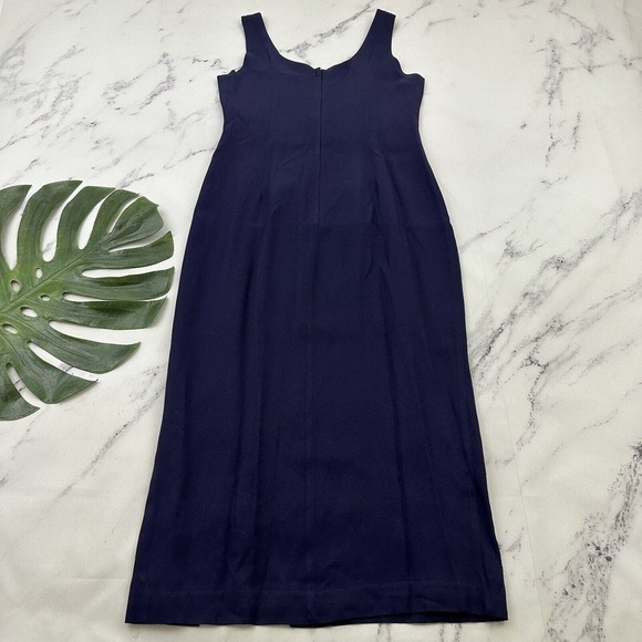 CDC Womens Vintage 90s Sheath Maxi Dress Gown Size 8 P Dark Purple Front Slit - Picture 7 of 10